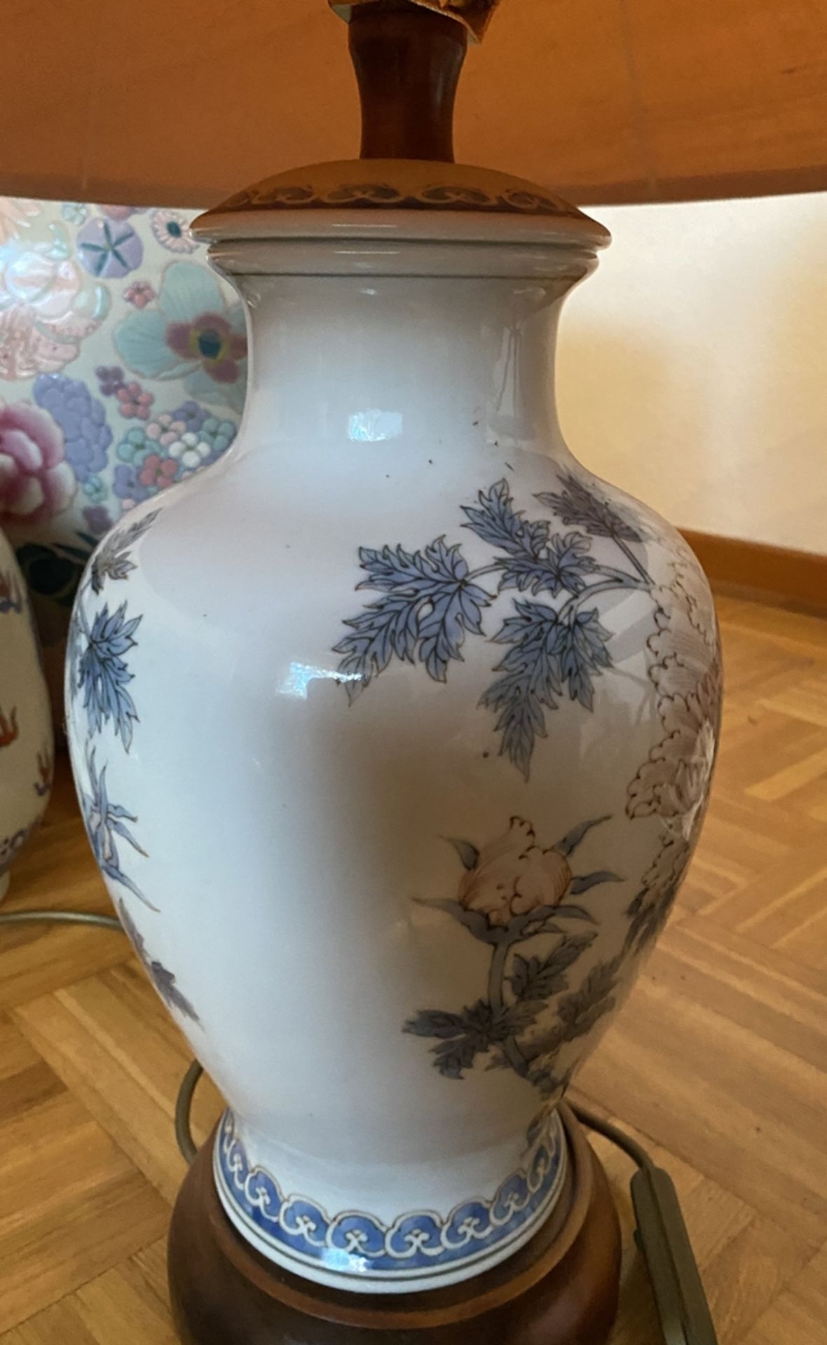 gr. Tischlampe mit China-Vase als Stand - Bild 4 aus 4
