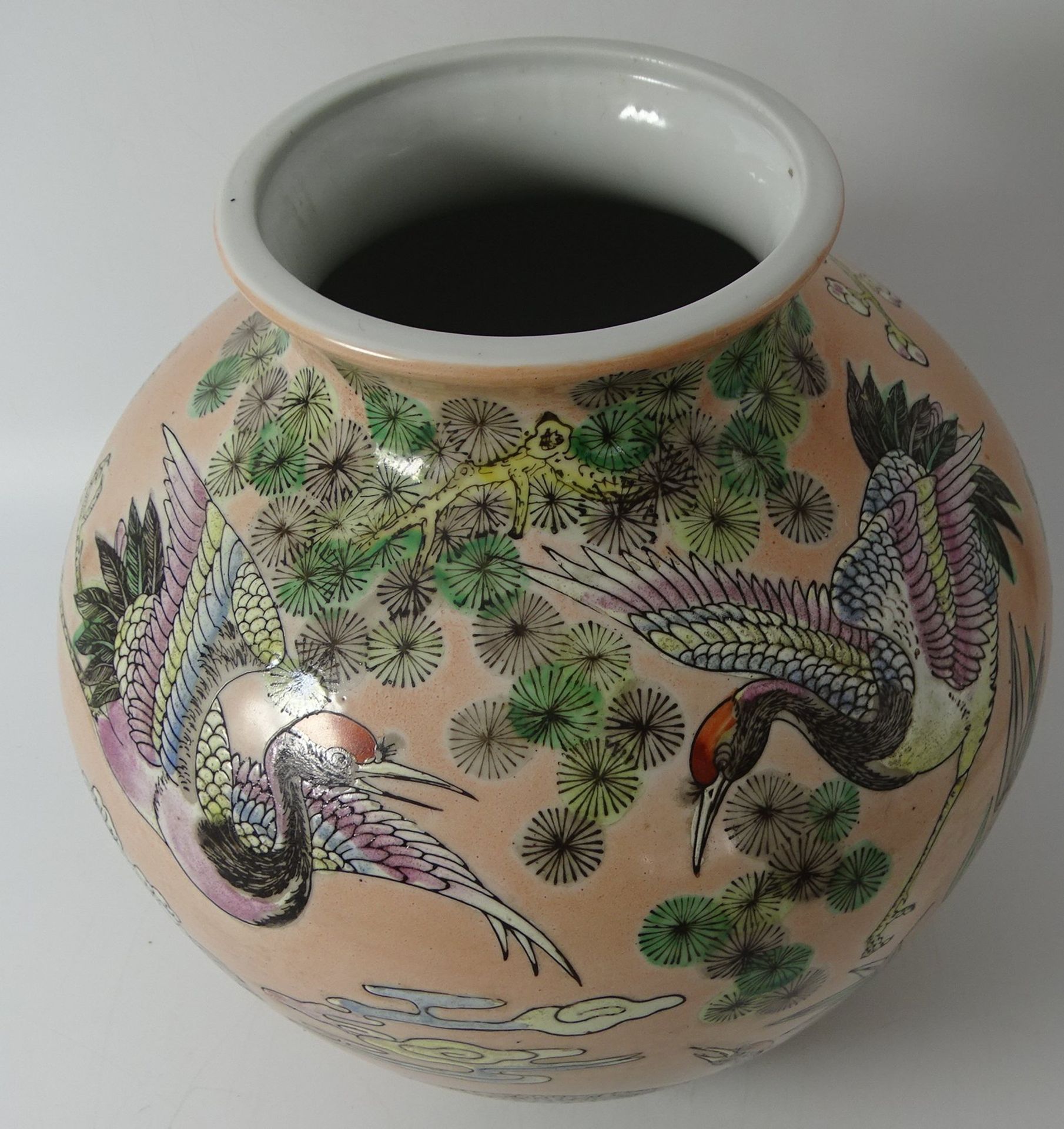 gr. bauchige China Vase, Hong Kong, H-26 cm, D-23 cm - Image 4 of 5