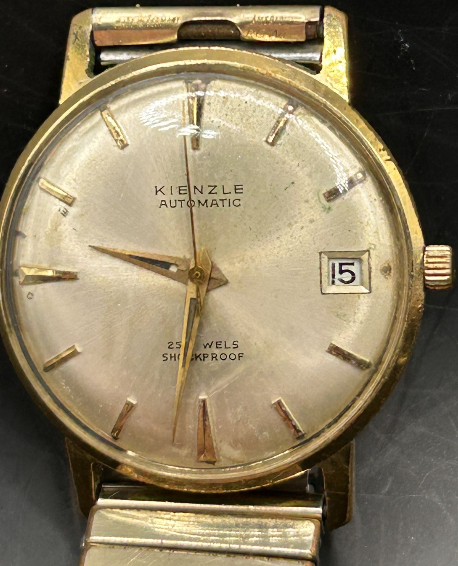 vintage Automatic Armbanduhr  "Kienzle", Zugband, Double, Werk läuft, guter Zustand - Bild 2 aus 3
