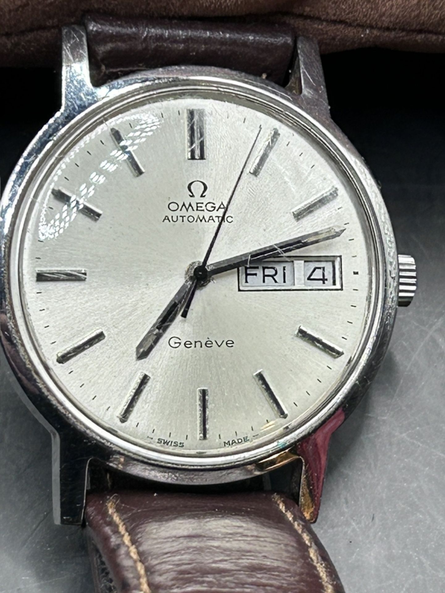 HAU "Omega" Geneve" Day Date, automatik, Werk läuft, leichte Tragespuren - Image 3 of 4