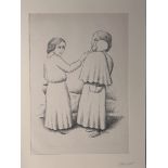 Georg SCHRIMPF (1889-1938) "Zwei Frauen" Lithografie, in Platte bezeichnet. in PP,  diese 31x23 cm