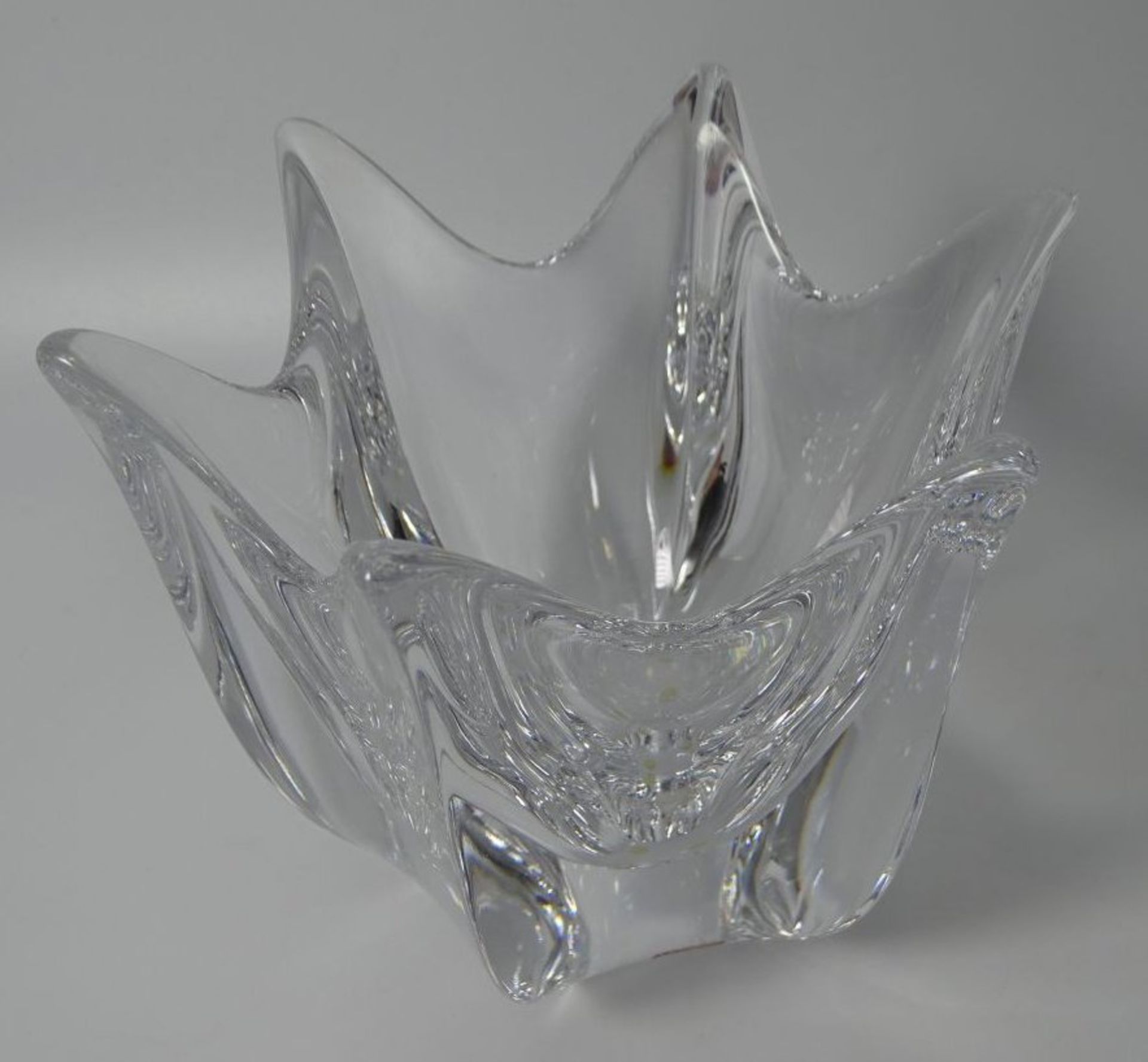 schwere Kristallschale "Orrefors-Sweden", Etikett und Ritzsignatur, H-13 cm, D-15 cm, - Bild 2 aus 8