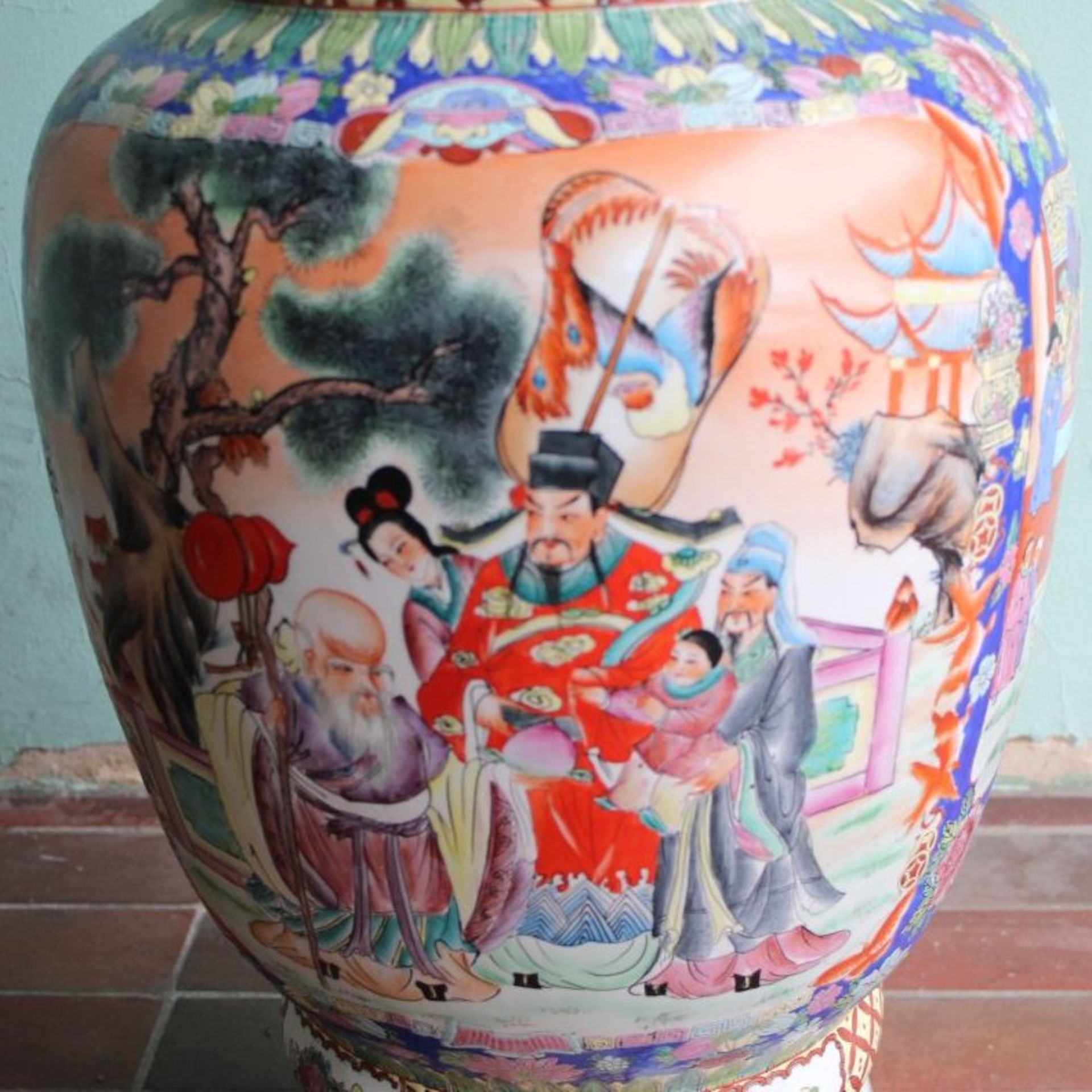 chines. Palastvase, H-92 cm, ungemarkt, - Bild 2 aus 8