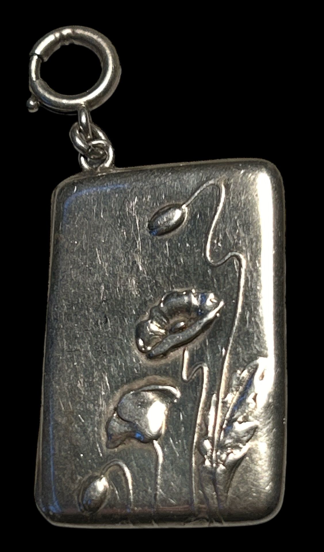 Jugendstil-Silber-Anhänger in Briefkuvert-Form, 4x2,5 cm, 10,3 gr.