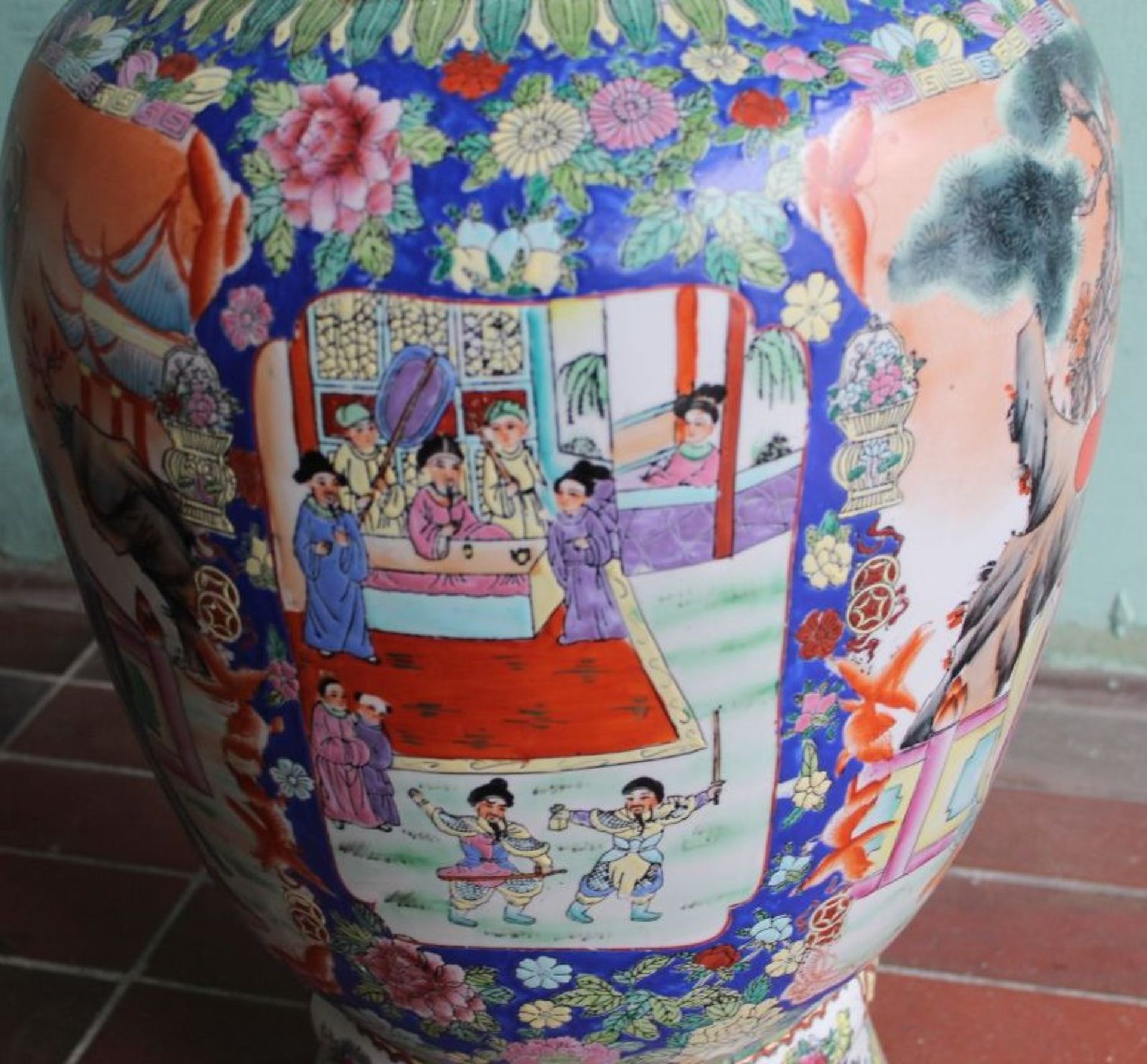 chines. Palastvase, H-92 cm, ungemarkt, - Bild 4 aus 8