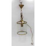 Deckenlampe, Messing, ca. L-57cm D-18,2cm.