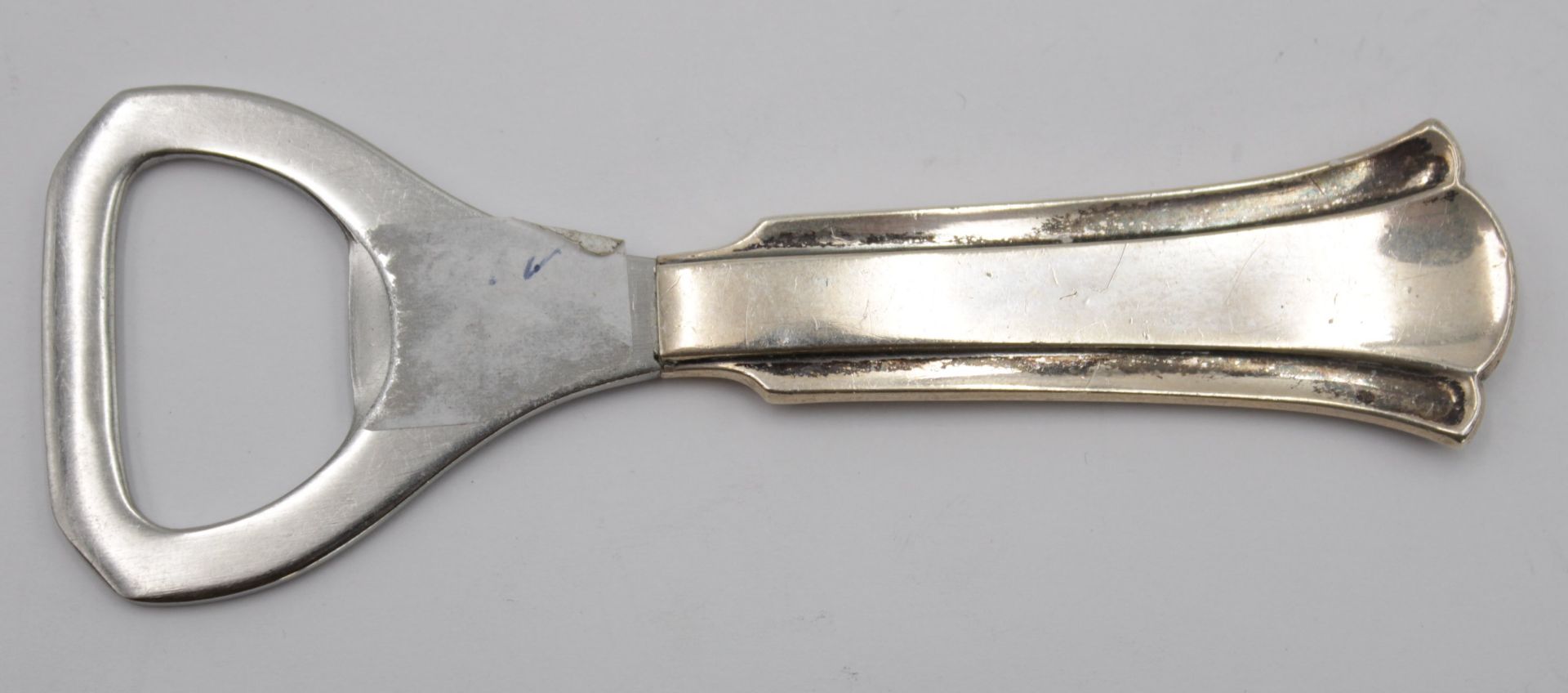 Flaschenöffner, Silbergriff, Dänemark 1946, L-11,3cm.