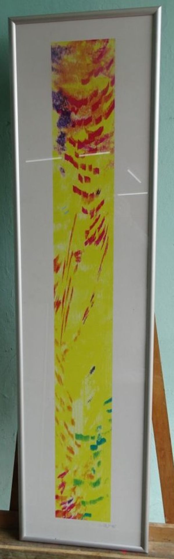 Thomas Tx. Mutter, Laserdruck  1995, "Yellow I", ger/Glas, RG 114x29 cm