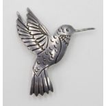 Brosche, Kolibri, Sterling, Navajo SIY, 3,8 x 3,8cm, 3,4gr.