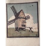 Helene MASS (1871-1955) "alte Mühle" orig. Farbholzschnitt, Handabzug, BG 32x25 cm