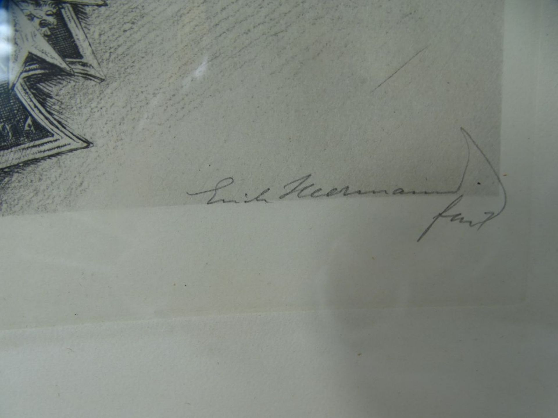 Erich HEERMANN (1880-1947), Portrait General Luddendorff, orig. Radierung, verso Widmung von 1939, - Image 4 of 6