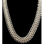 breite Silber-800- Halskette, L-ca. 42 cm, 34,8 gr.
