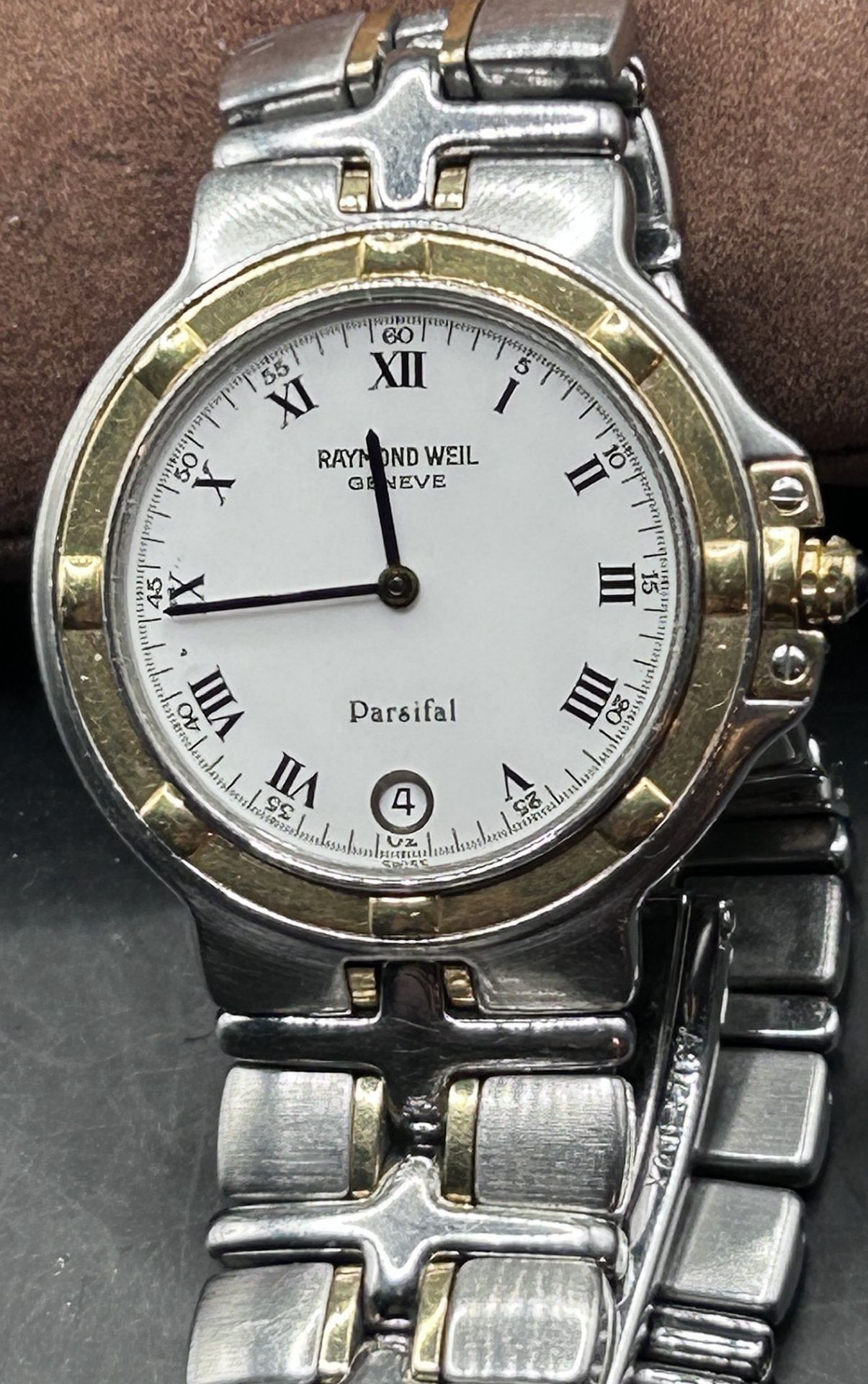 Raymond Weil Geneve Parsifal Damen Uhr 28 mm Stahl/Gold 18 kt., Ref. 9190 , Knopf mit Saphir, gut - Image 2 of 4