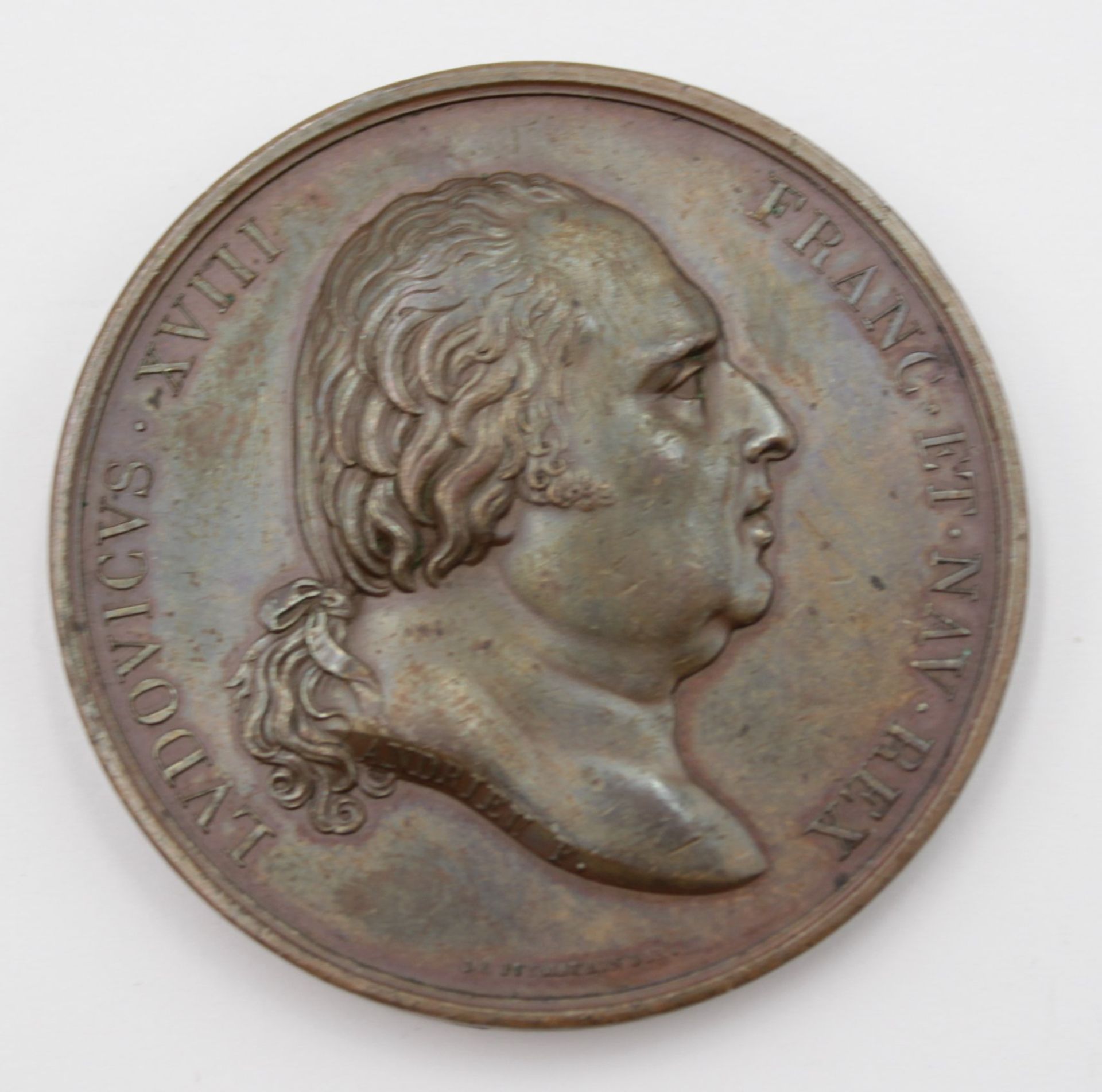Bronze-Medaille, Frankreich, 19. Jhd., Louis XVIII, D-5cm.