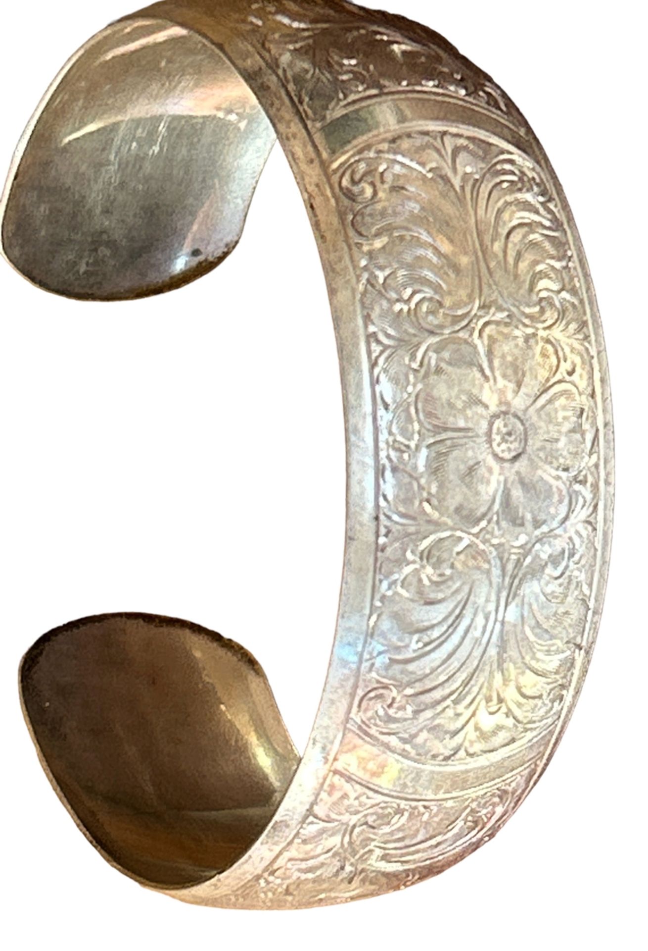 Silber-Armspange mit Gravur, 20,9 gr., B-2,3 cm - Bild 2 aus 3