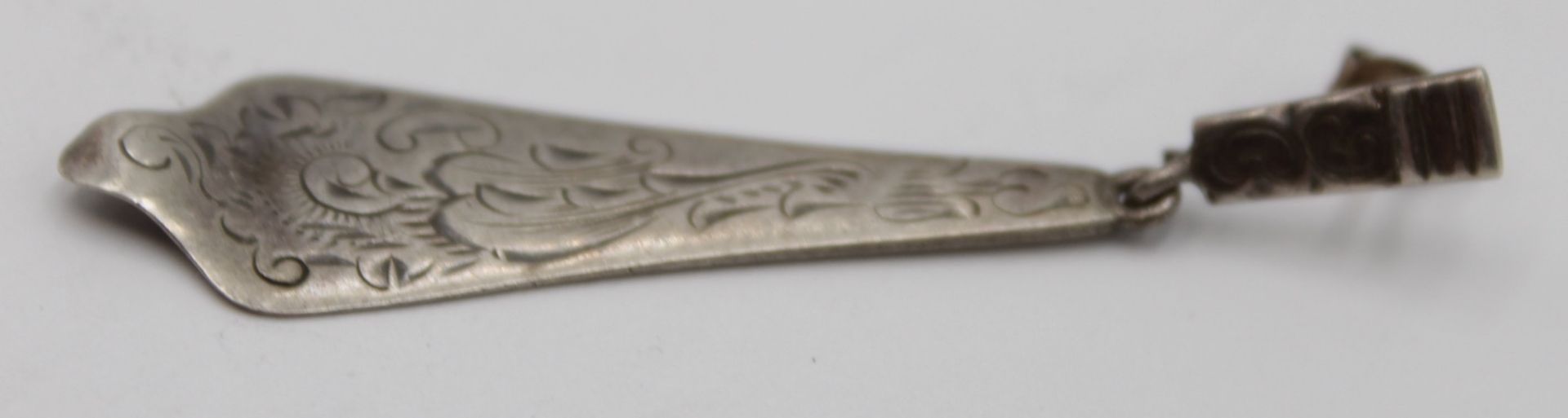 Paar Ohrsteker, Silber Dänemark 1961, ziseliert, zus. 5,8gr., L-5,5cm. - Image 2 of 4