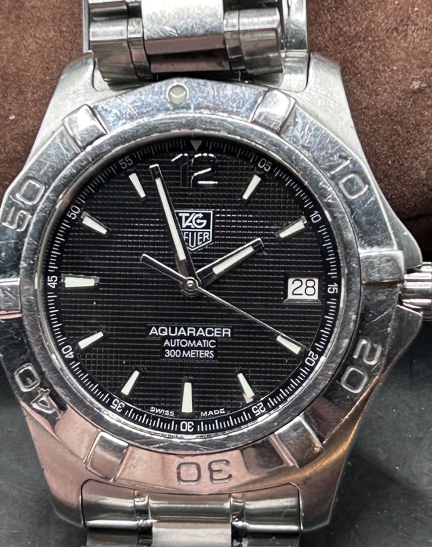 HAU "TAG Heuer" Aquaracer automatic, orig. Stahlband, WAF 2110,  GX 8698, guter Zustand, Werk läuft - Bild 3 aus 6