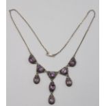 sehr schönes Collier, 925er Silber mit facc. Amethysten, 17,9gr., ca. L-42cm