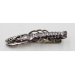 Kravattenklammer o.ä., Hummerform, 925er Silber, 12,9gr. , L-5,8cm.