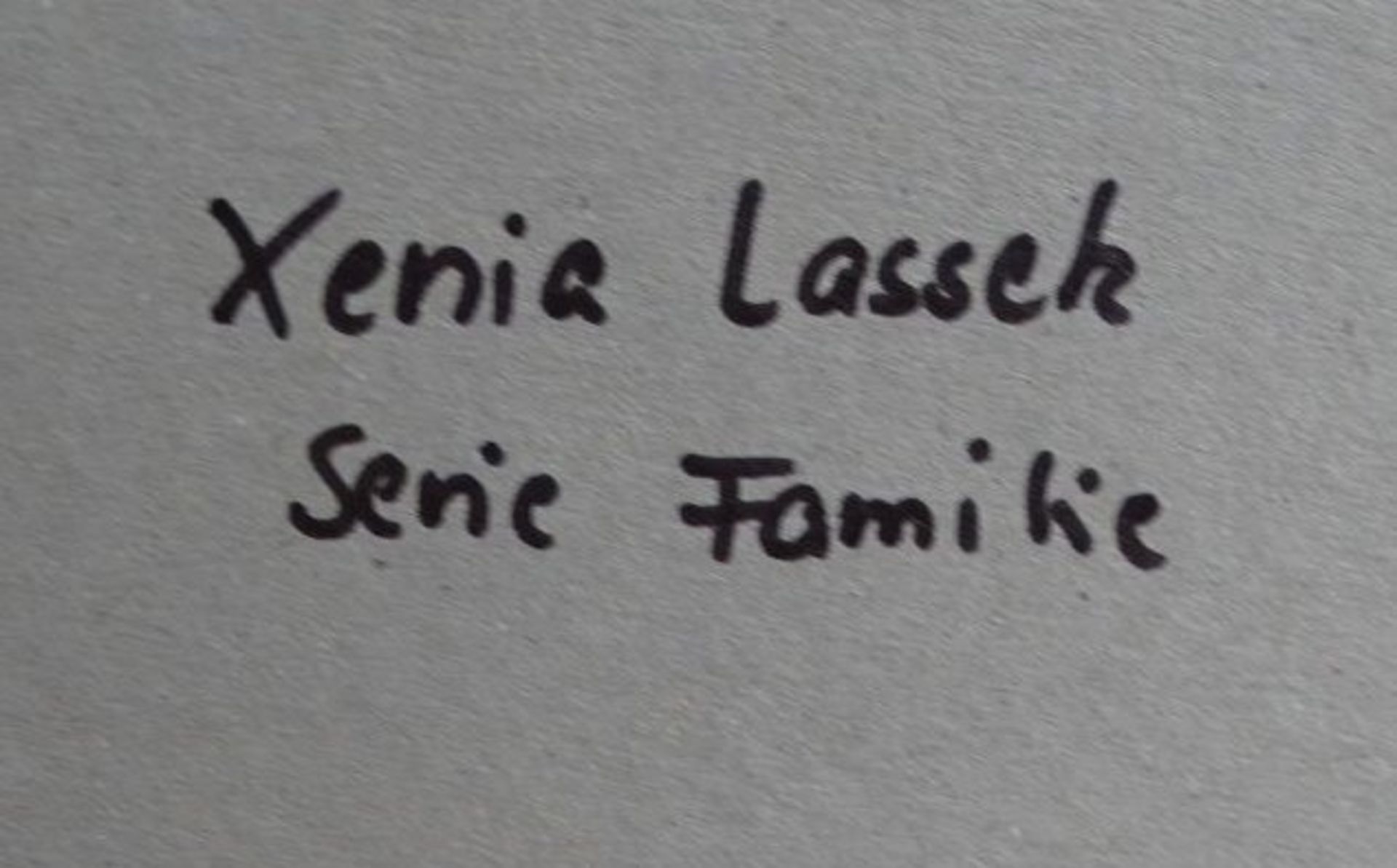 Xenia Lassek 3x "Familie", Lithografien, ger/Glas, RG 45x64 cm, 2x 47x33 cm - Bild 4 aus 9