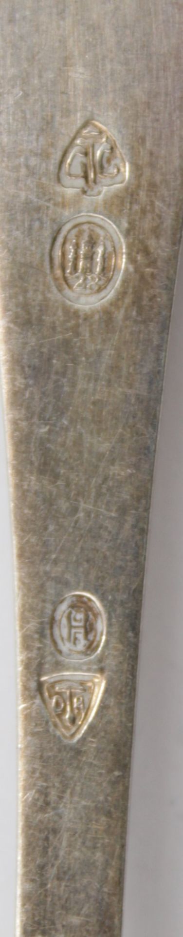 kl. Saucenkelle, Silber, Dänemark 1928, Hammerschlag, 20gr., L-13cm. - Bild 3 aus 3