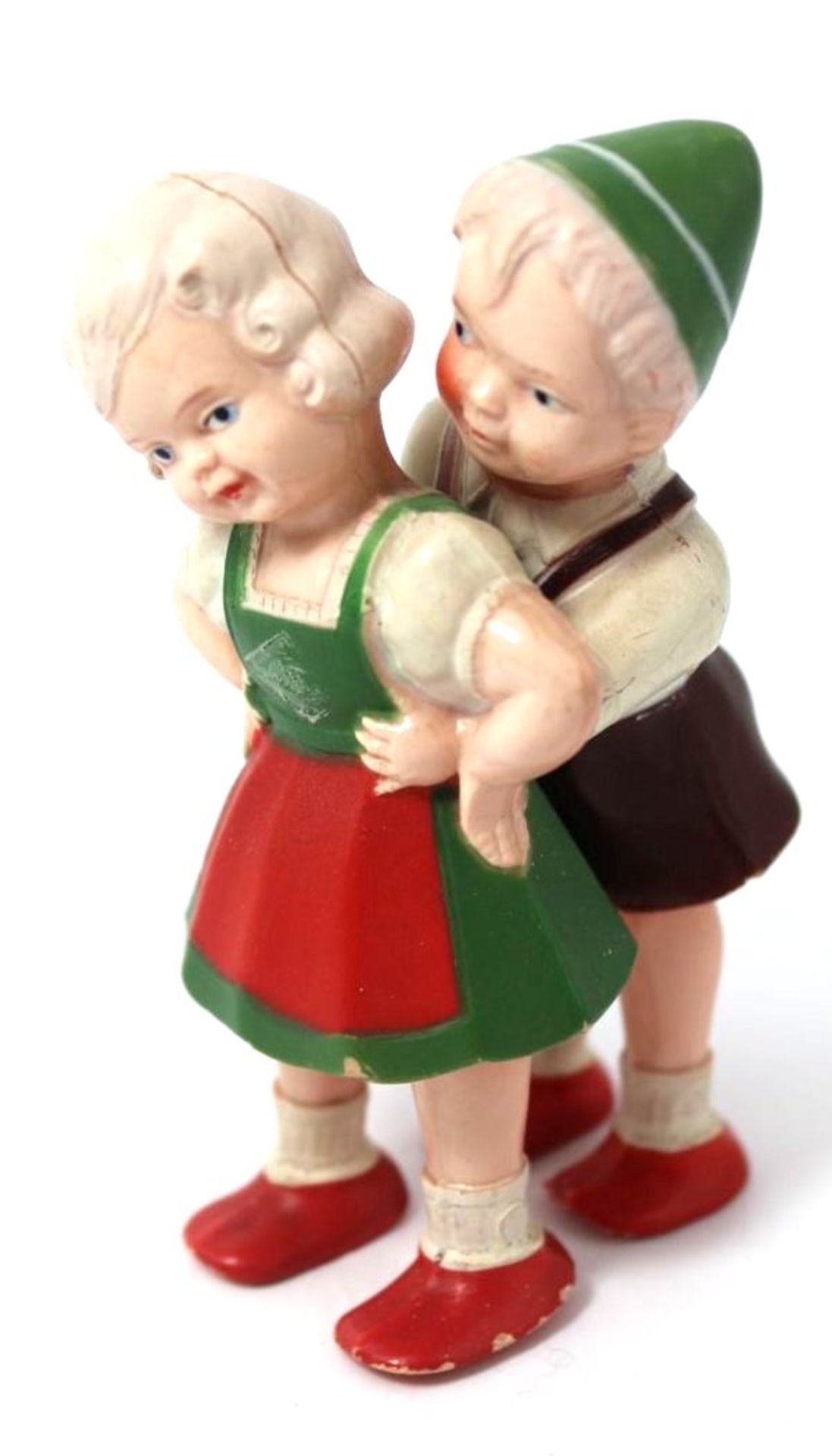 Laufpuppenpaar "Vroni und Toni" von Schildkröt, Celluloid um 1940/50, H-11 cm