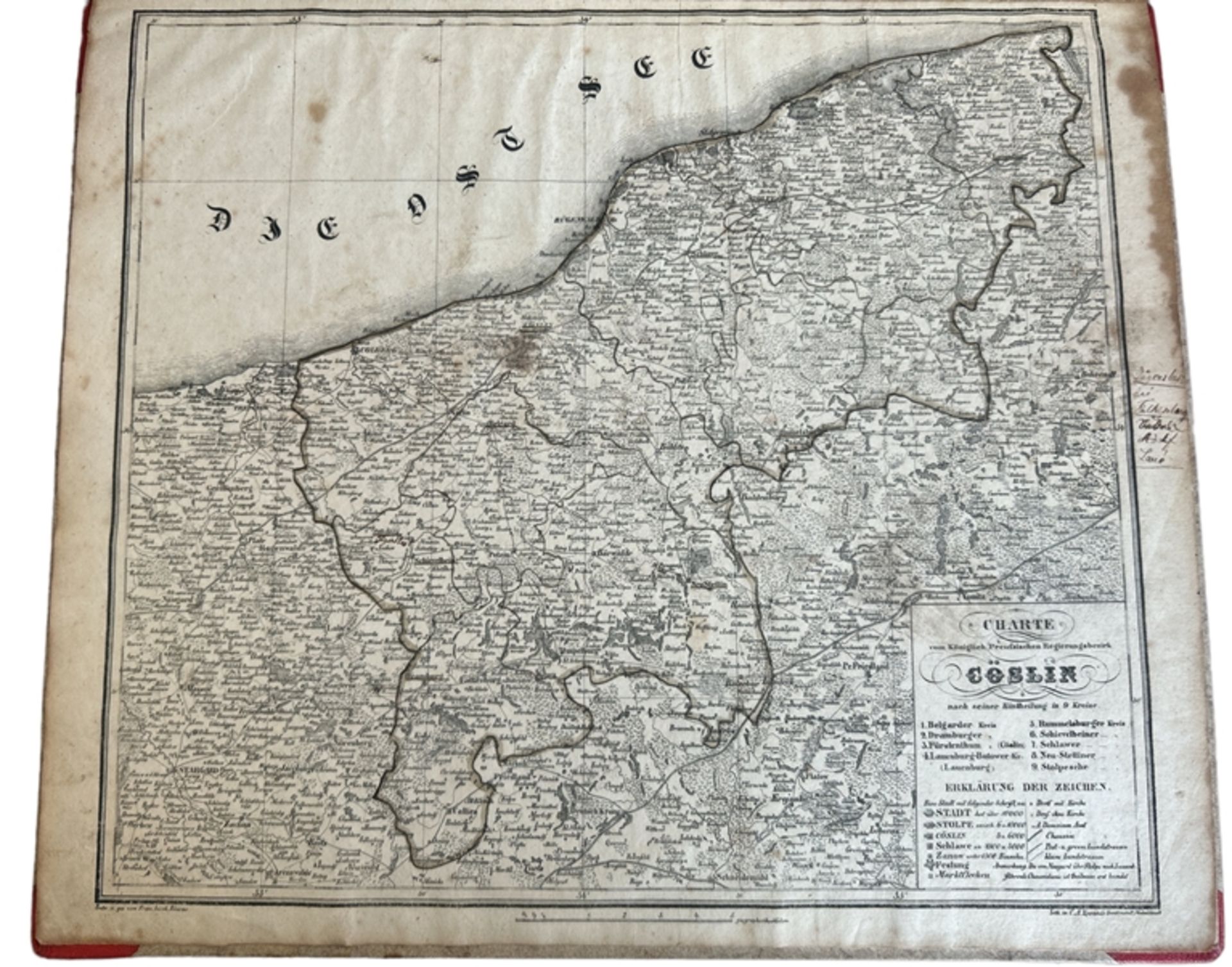 24 Kreiskarten der kgl. preussischen Kreise, gebunden um 1840, 43x37 cm, mit Königsberg, Breslau, P - Bild 7 aus 9