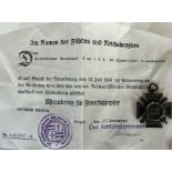Ehrenkreuz für Frontkämpfer 1914/18 mit Urkunde