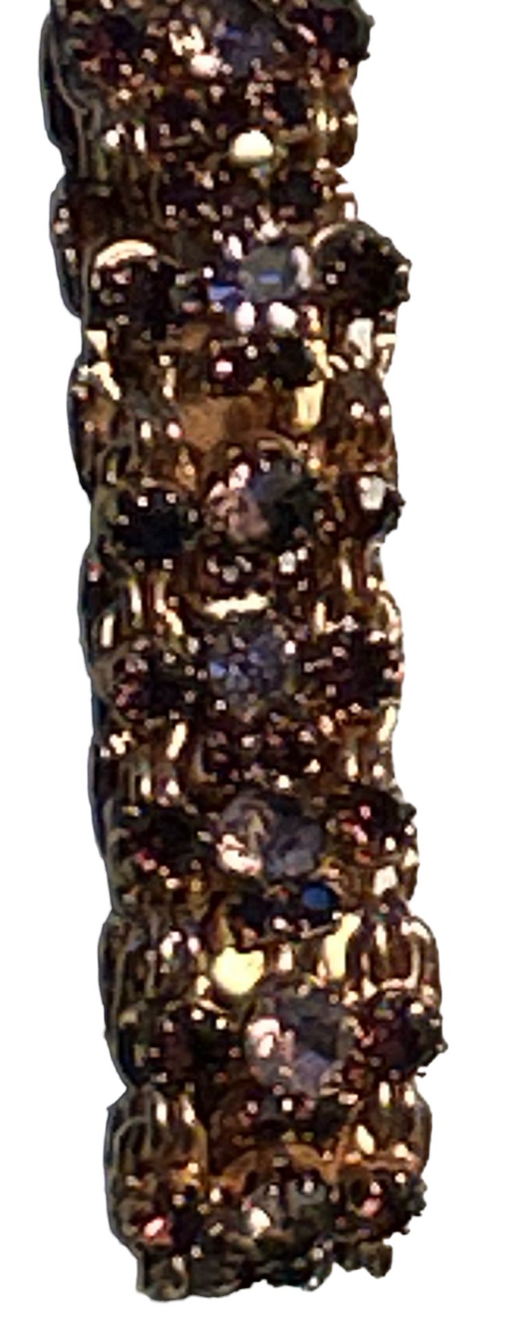 Double Armband mit vielen klaren und roten Steinen, L18 cm, B-2 cm - Bild 3 aus 4