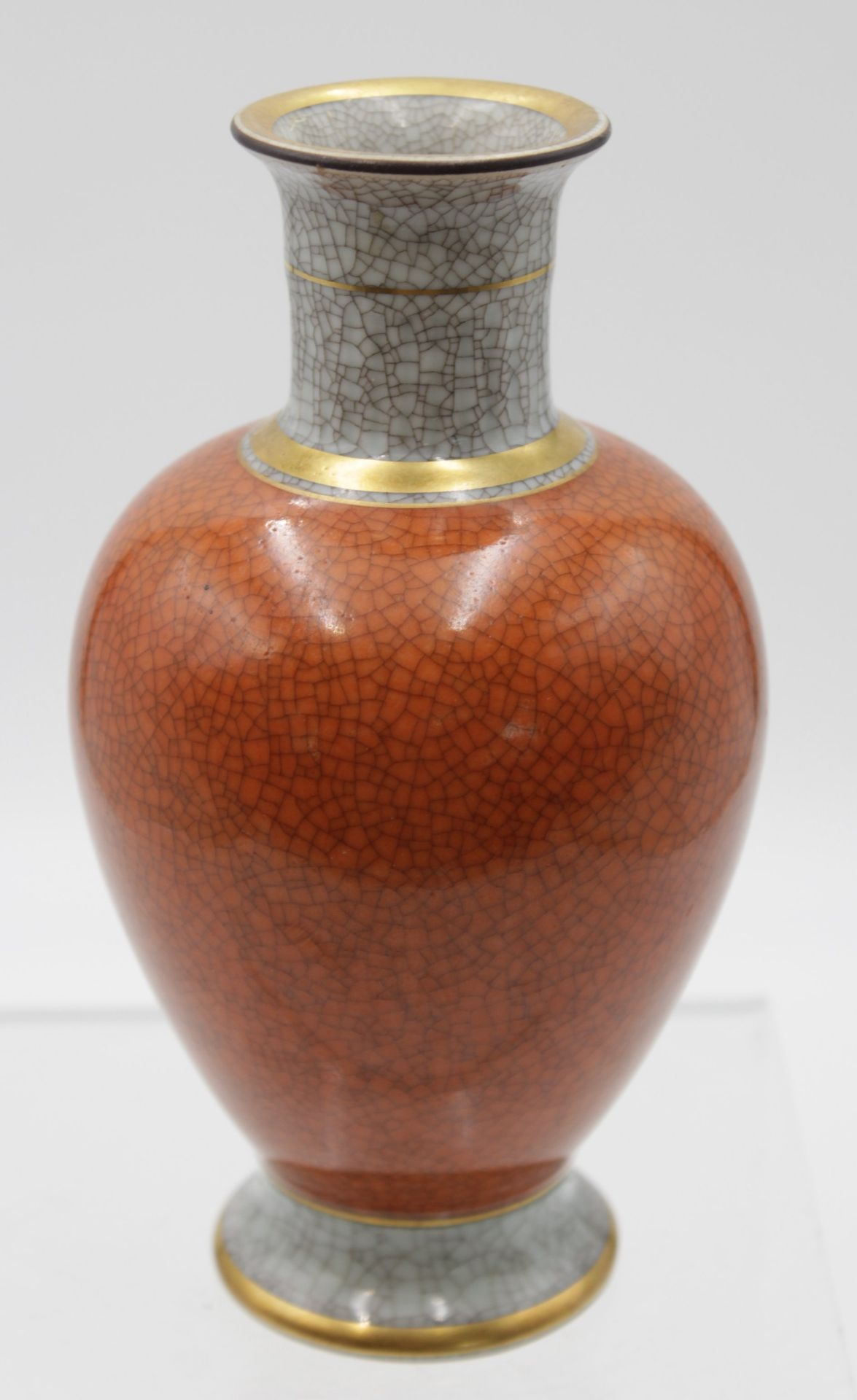 Vase auf Stand, Royal Copenhagen, Craquelée, Nr. 3032, H-17,5cm.