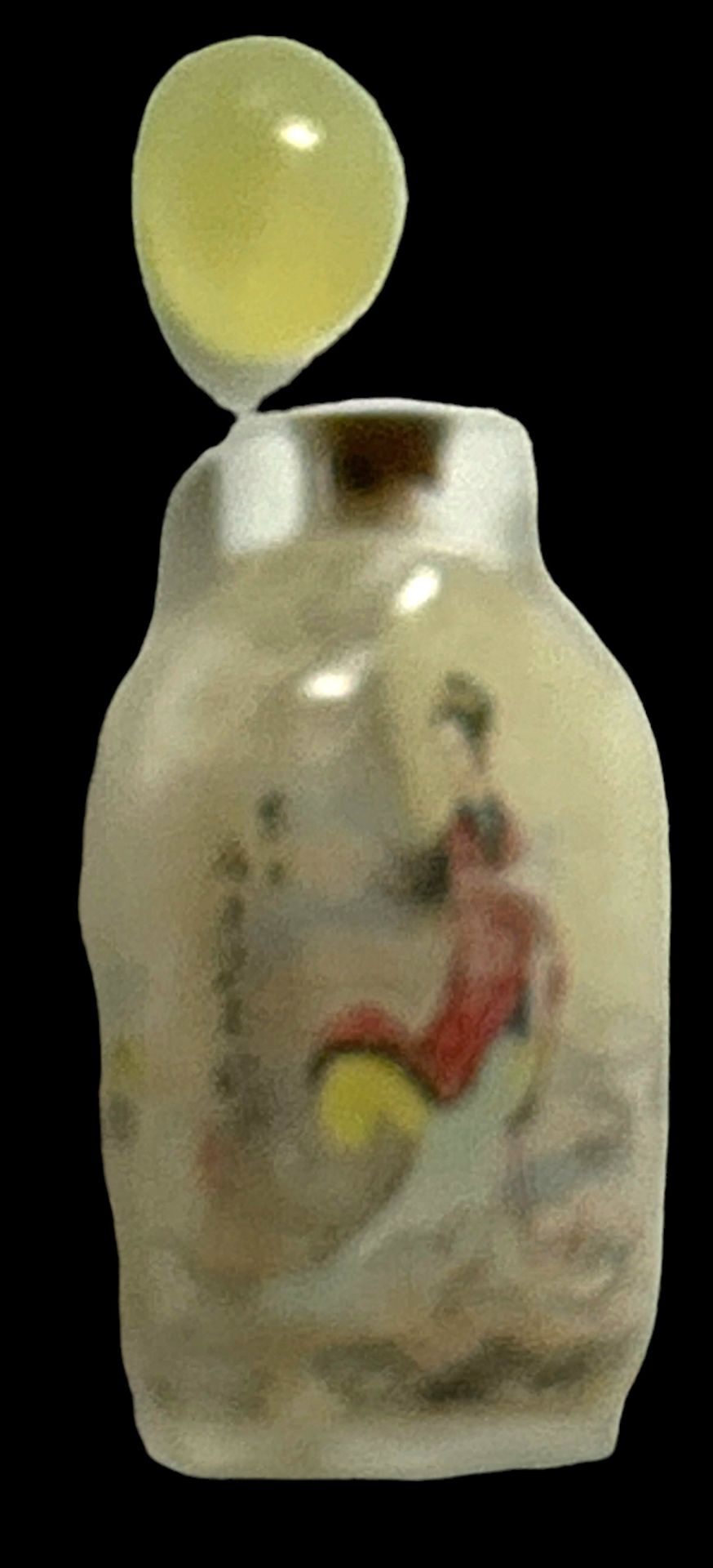 Schnupftabak-Flasche mit Zwischenglasmalerei, China, H-8 cm, Jadedeckel - Image 3 of 4
