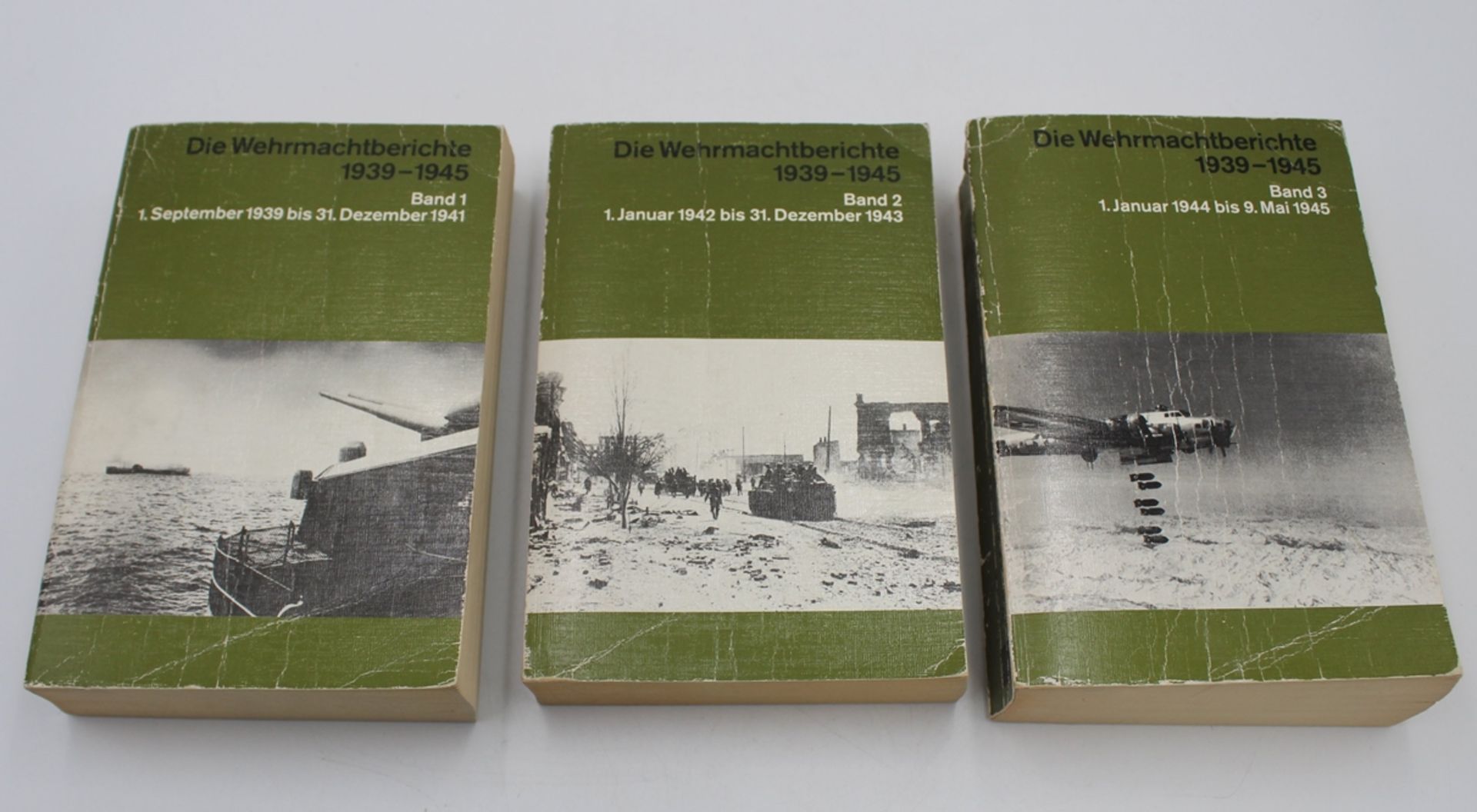 3 Bände, Die Wehrmachtberichte 1939-1945, 1989, Gebrauchsspuren