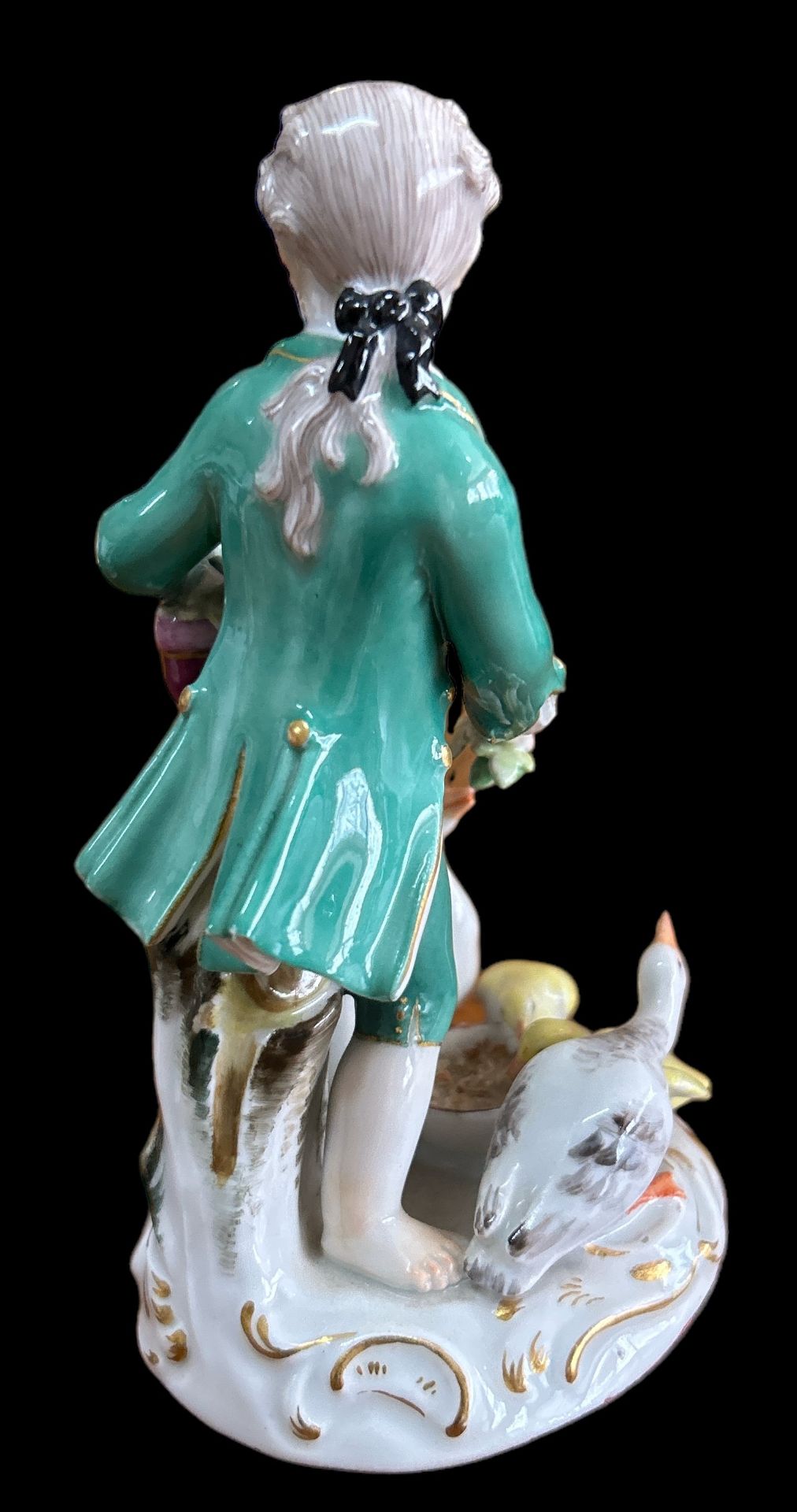 Meissen Figur "Junger Mann mit Enten und Gänsen", 1.Wahl, guter Zustand, H-13 cm - Bild 2 aus 4