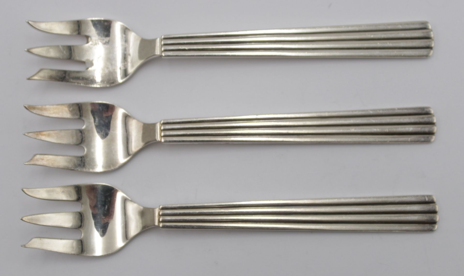 3x kl. Gabeln, Georg Jensen, Bernadotte, Sterling, 108,7gr., L-14cm.