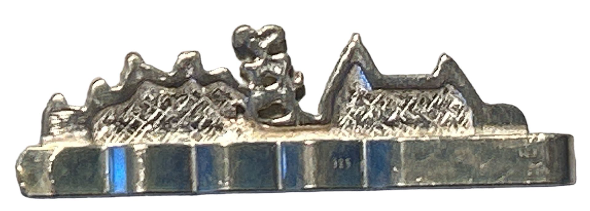 Krawattennadel mit Bremer Stadtmusikanten vor Bremer Rathaus, Silber-925-, B-5,5 cm, 13,4 gr. - Bild 3 aus 3