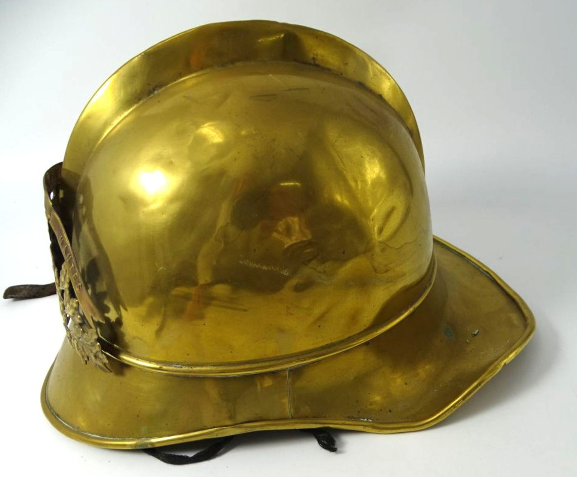 frz. Feuerwehrhelm für Nantes aus Messing, Herst. Lieb aus Biberach, - Bild 4 aus 6