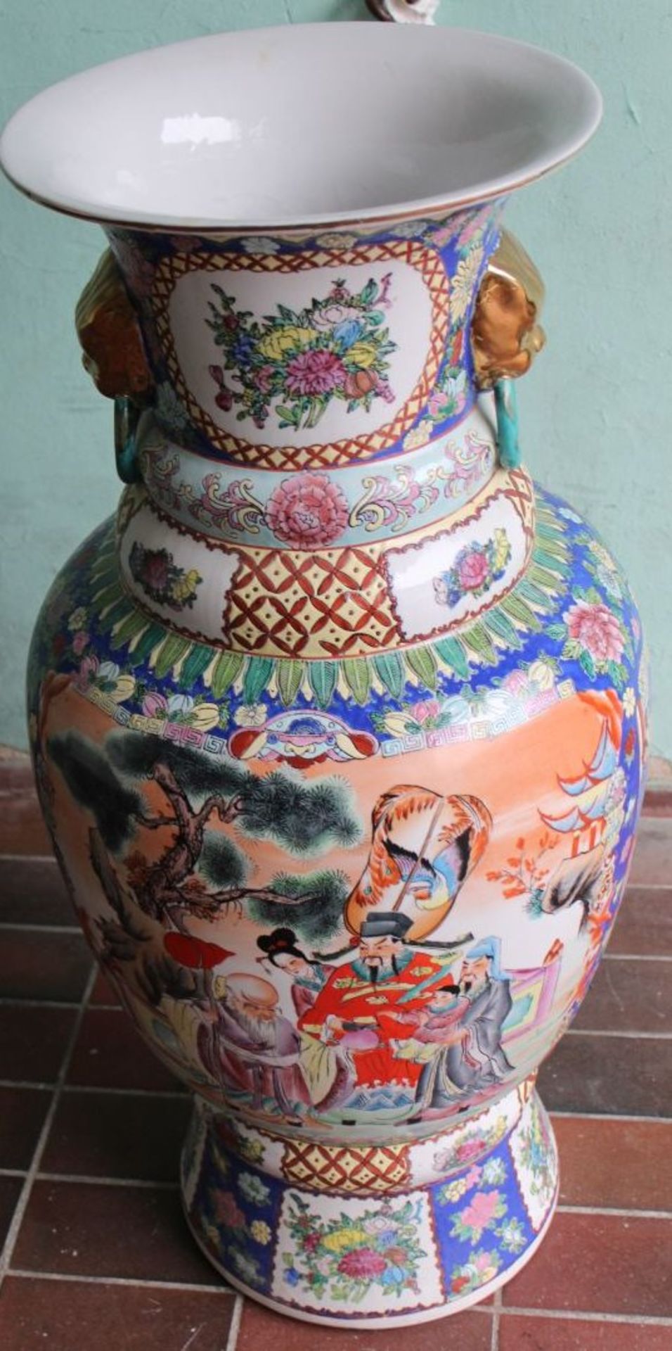 chines. Palastvase, H-92 cm, ungemarkt, - Bild 5 aus 8