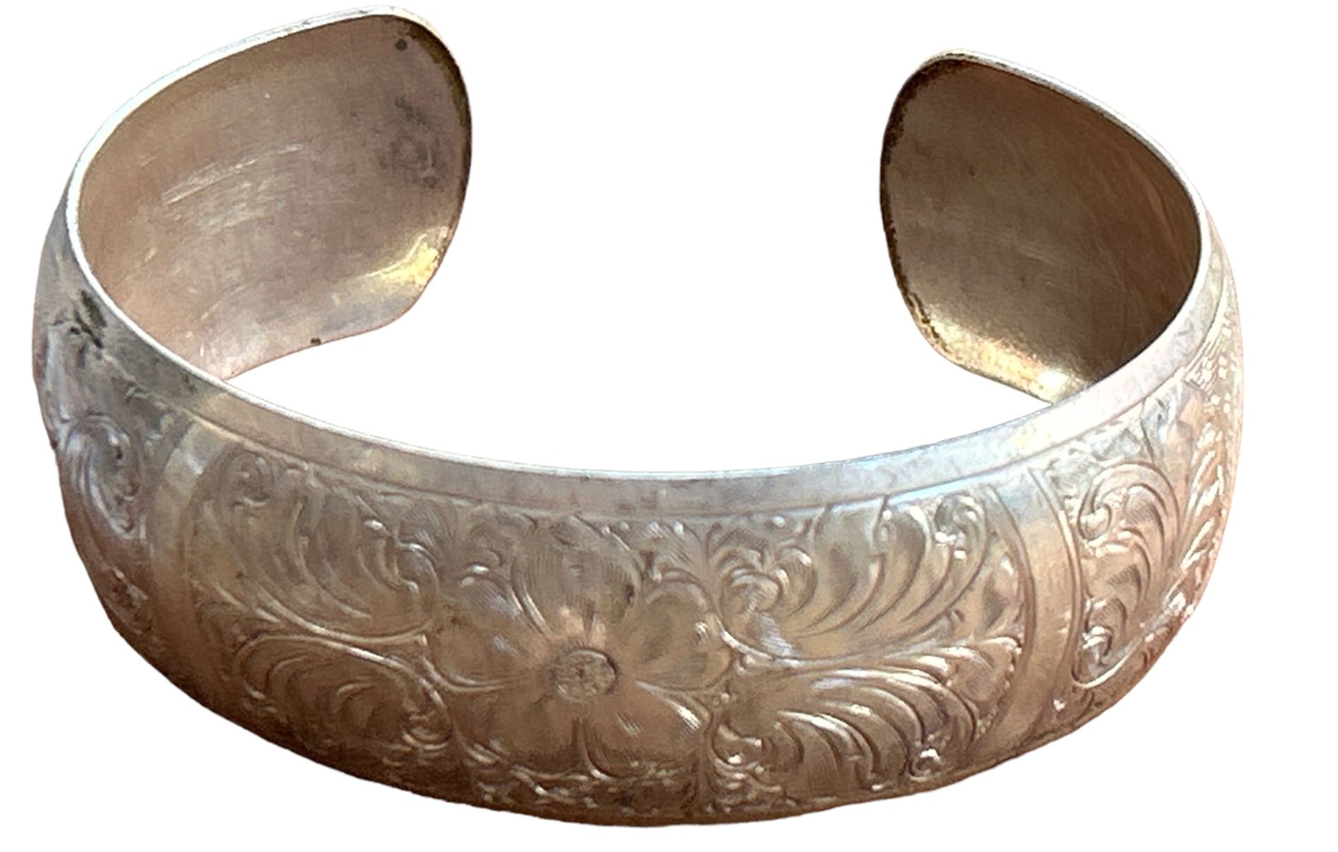 Silber-Armspange mit Gravur, 20,9 gr., B-2,3 cm