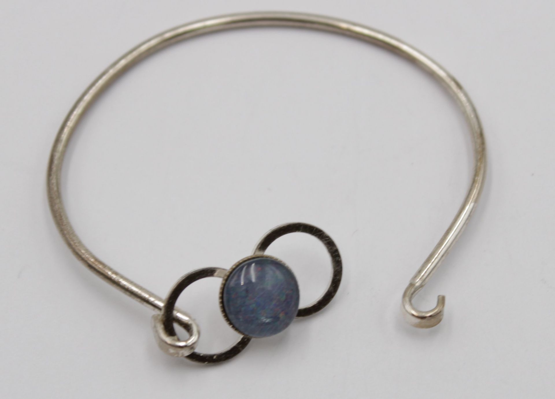 Armspange in 925er Silber mit Opal, ca. D-5,5cm, 7,4gr. - Image 3 of 4