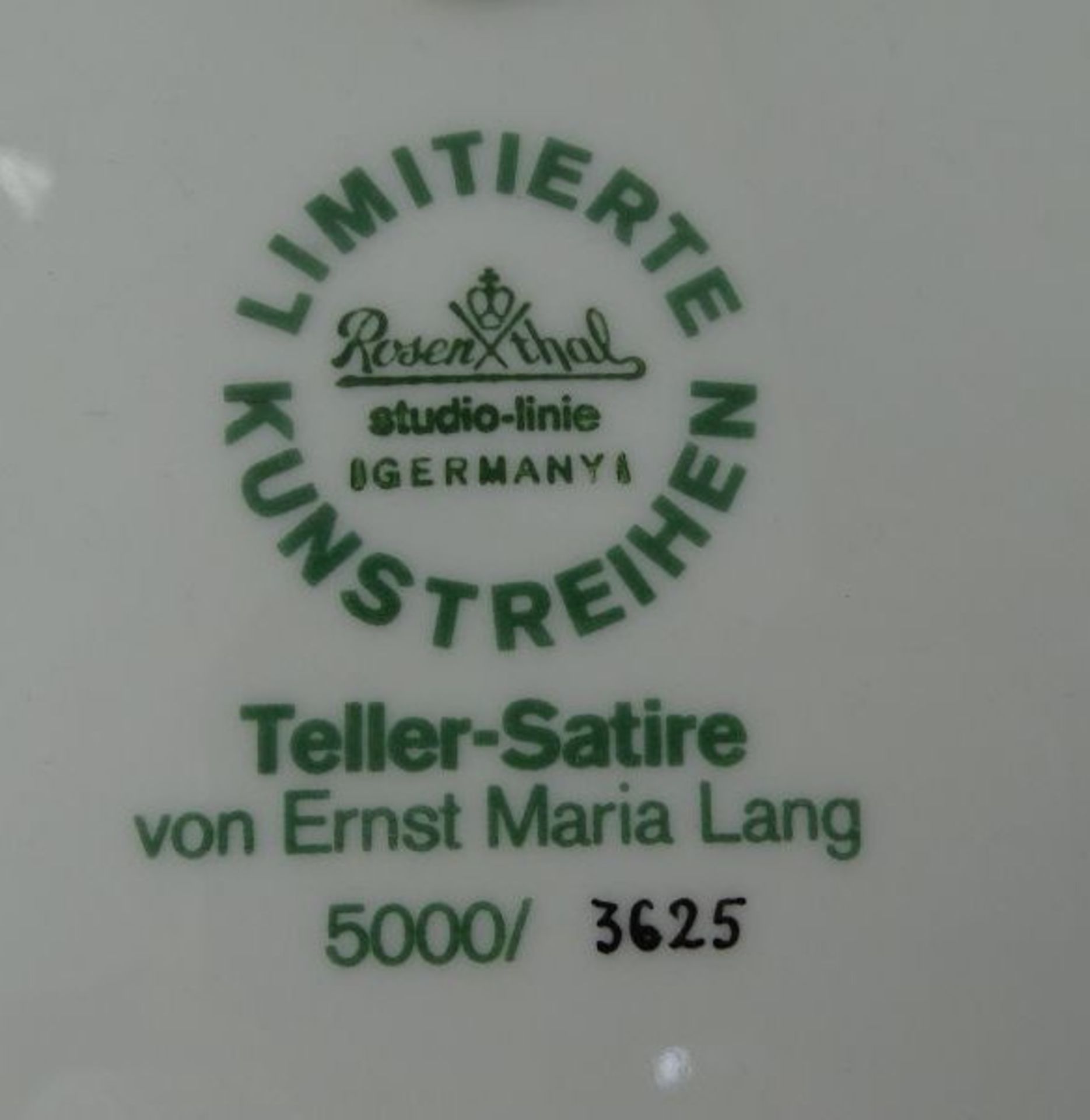 7x div. Satire Teller "Rosenthal" D-25,5 cm, 1x mit OVP - Bild 8 aus 8