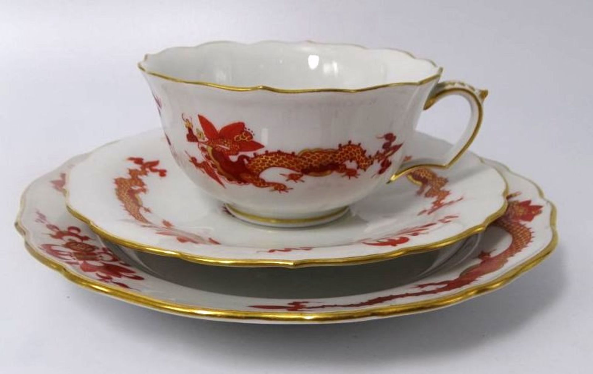 Kaffeegedeck "Meissen" roter Drache, 1.Wahl