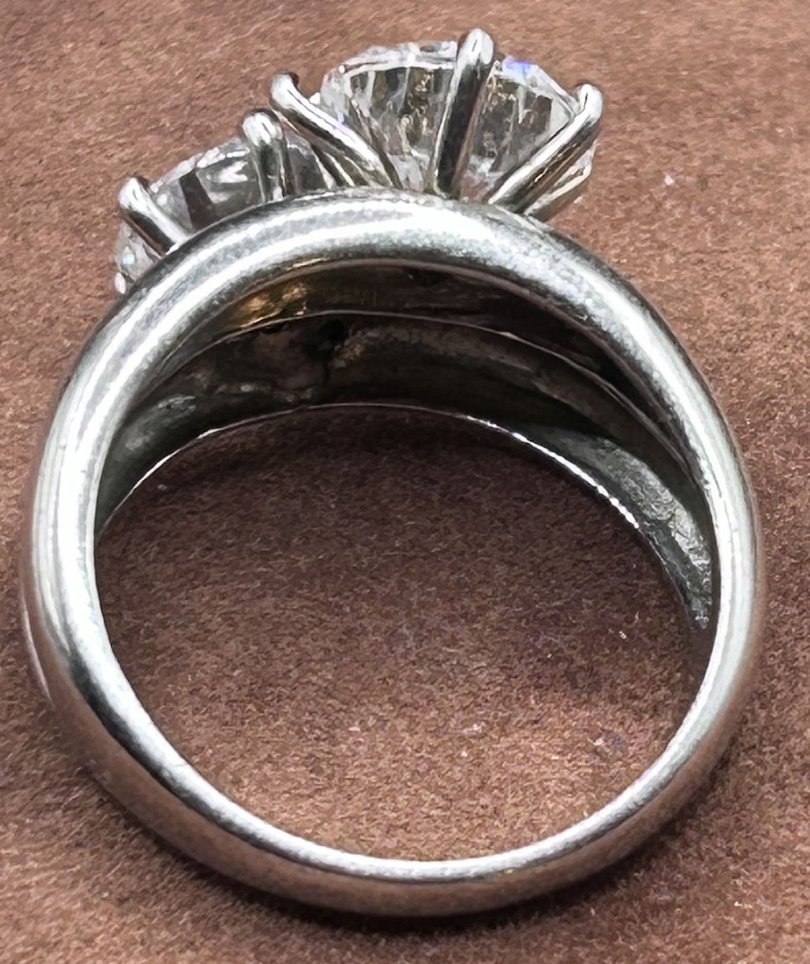 Silberring-925- mit 2 grossen, klaren Steinen, RG 60, 7,6 gr - Bild 3 aus 3