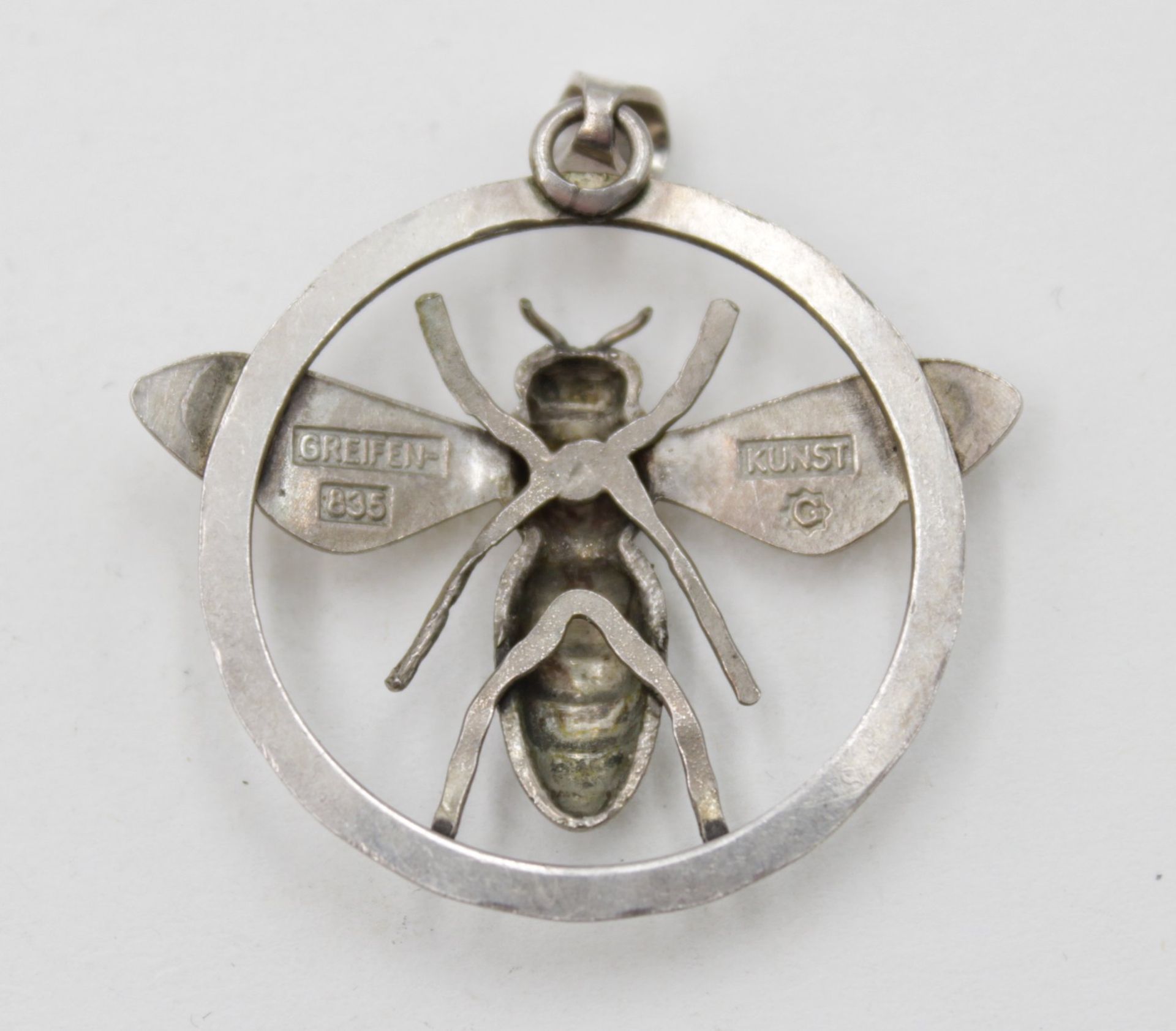 835er Silberanhänger, Greifen-Kunst, 4,4gr, ca. L-3,8cm. - Bild 2 aus 2