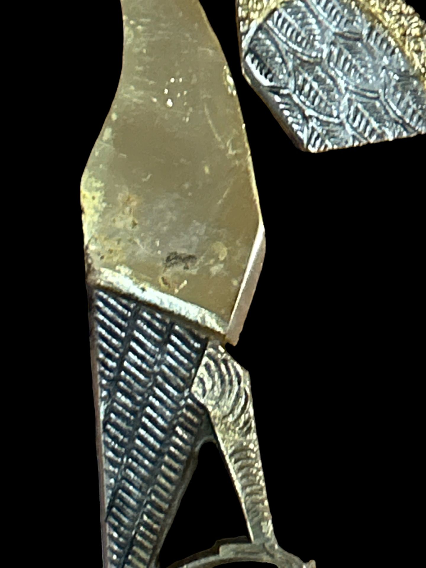 Schere in Storch-Form, versilbert/vergoldet, L-17 cm - Image 5 of 5