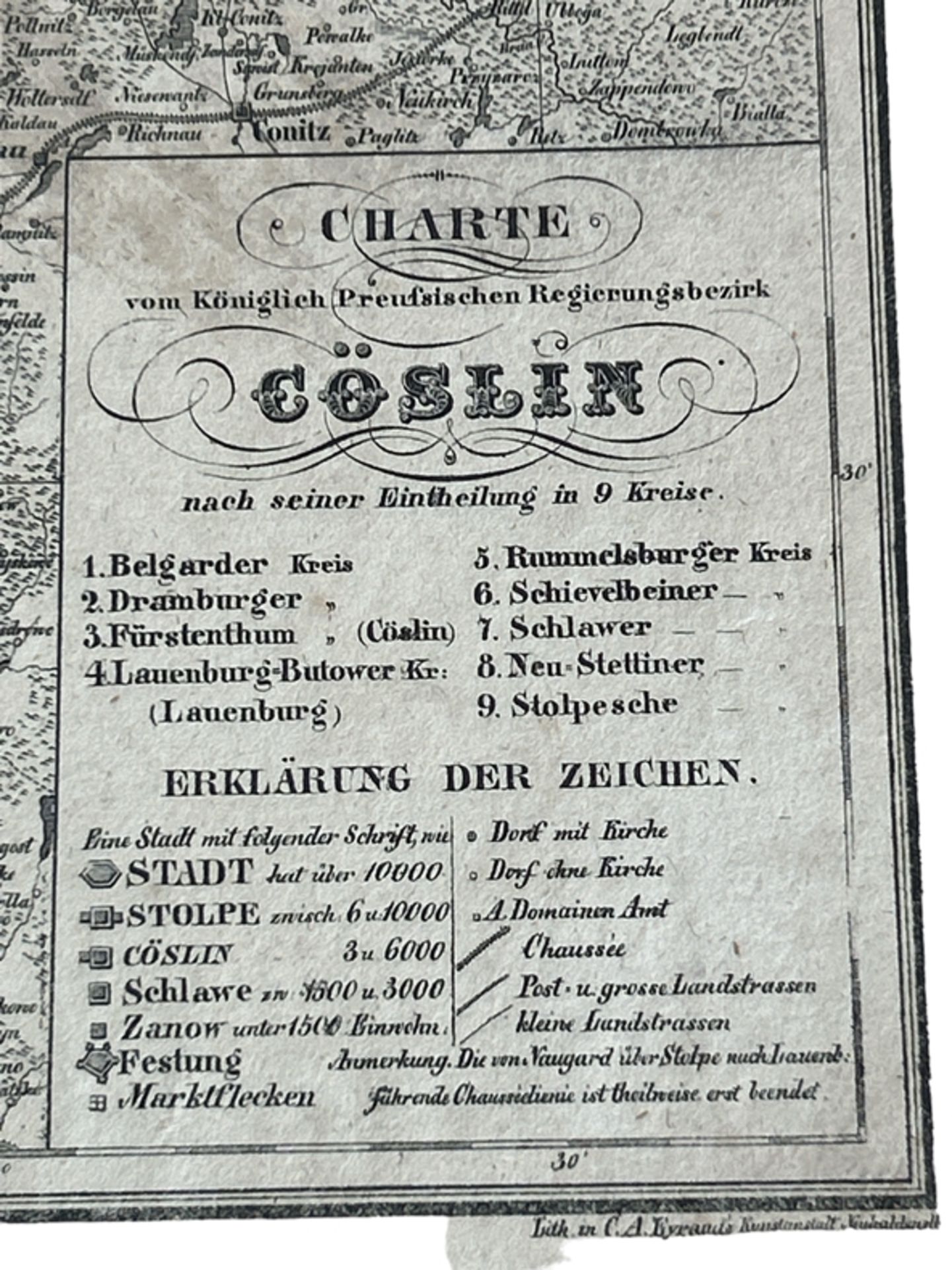 24 Kreiskarten der kgl. preussischen Kreise, gebunden um 1840, 43x37 cm, mit Königsberg, Breslau, P - Bild 8 aus 9