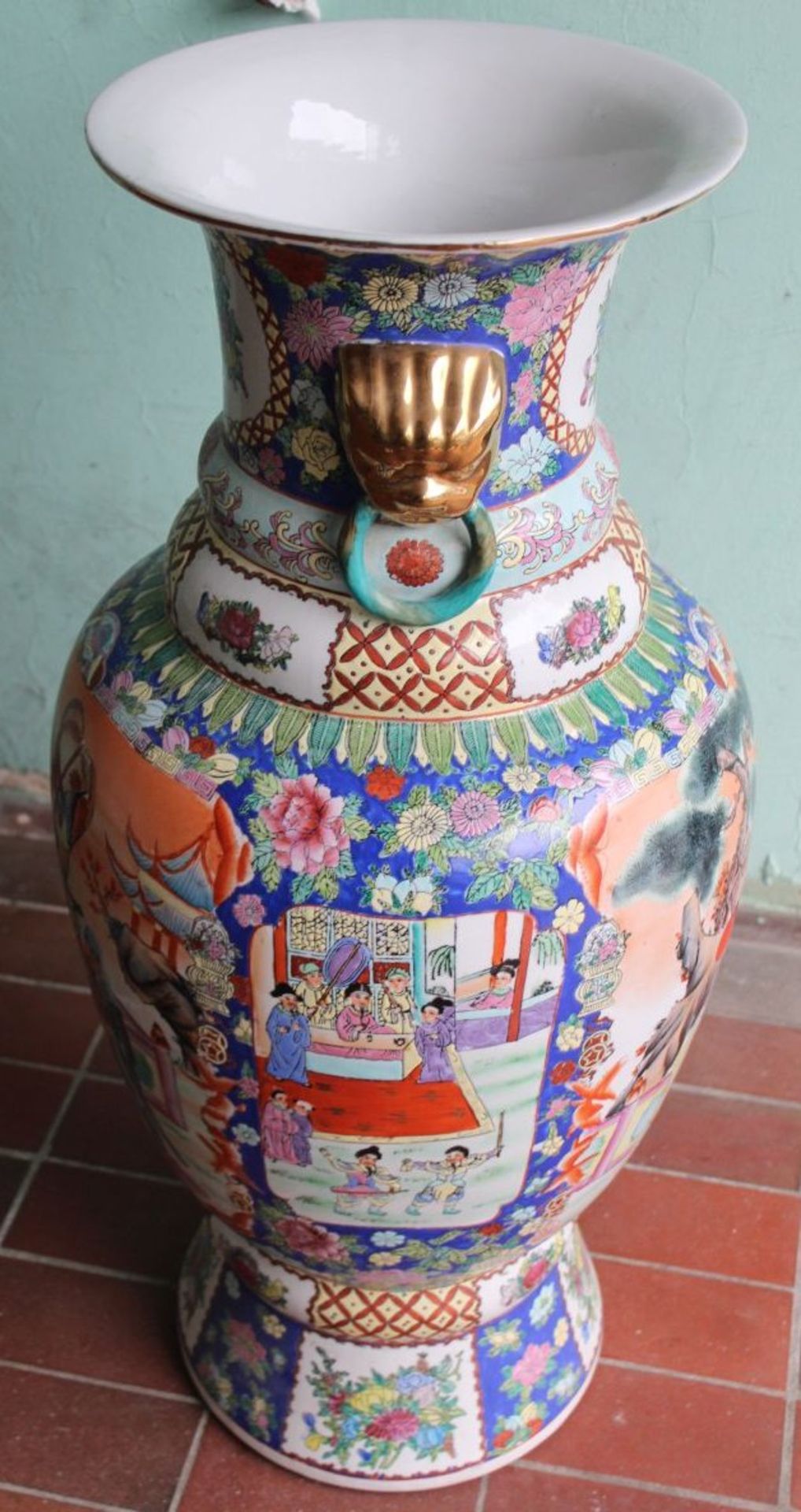 chines. Palastvase, H-92 cm, ungemarkt, - Bild 3 aus 8