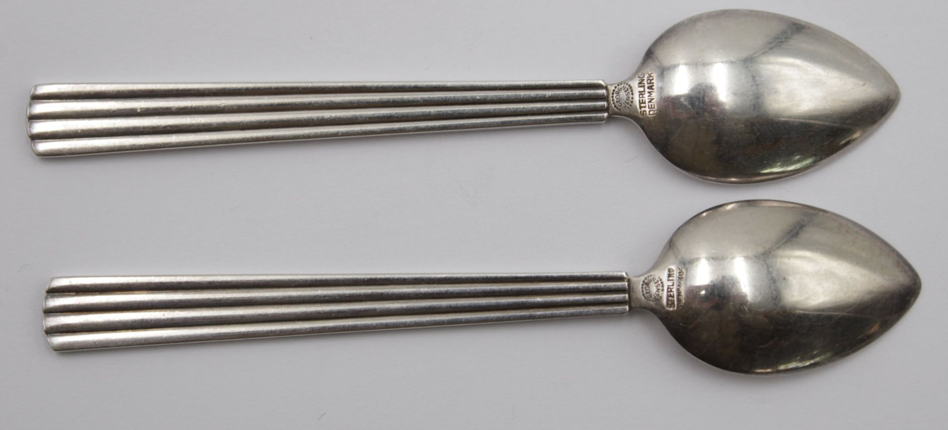 2x Mokkalöffel,Georg Jensen, Bernadotte, Sterling, 24,8gr., L.-10cm. - Image 2 of 3