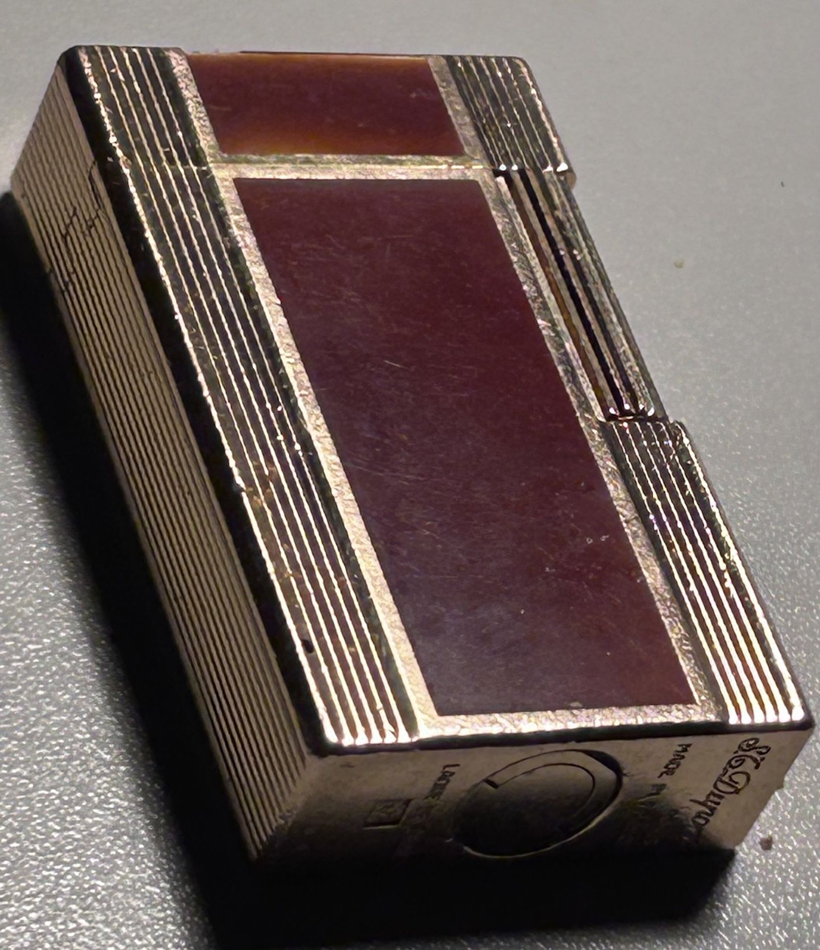 S.T., Dupont, Paris Feuerzeug, Brown Chinese Lack, 6x3,5 cm, funktionstüächtig, - Image 4 of 5