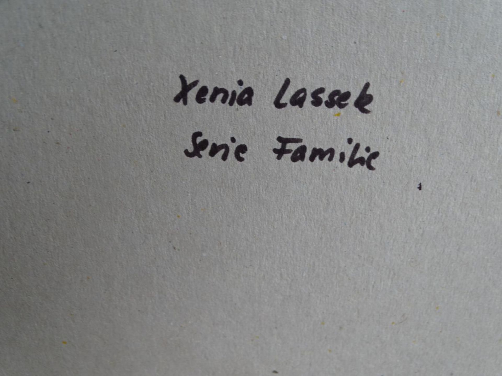 Xenia Lassek 3x "Familie", Lithografien, ger/Glas, RG 45x64 cm, 2x 47x33 cm - Bild 9 aus 9