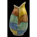 gr. bunte Vase "Strehla" Keramik, DDR, 60 er Jahre, H-25 cm